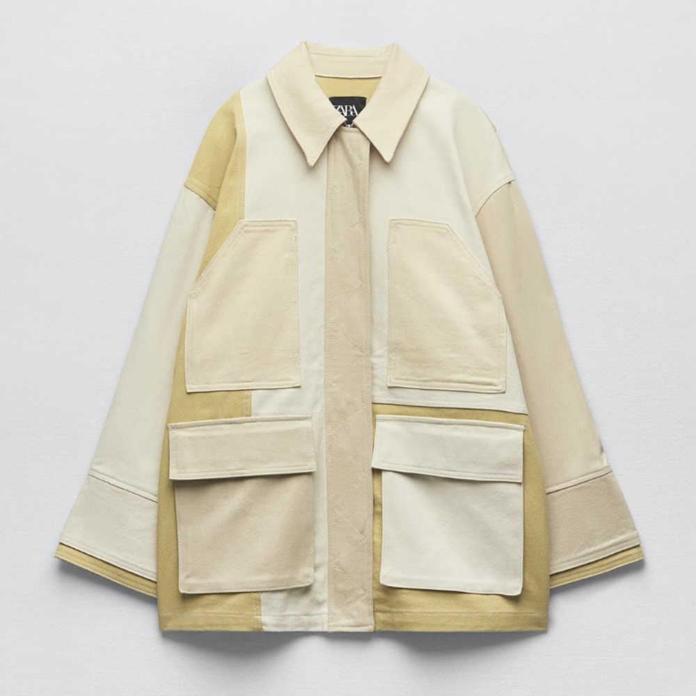 *Zara* Gabardine Patchwork Jacket, Small - Worn once!